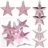 Hviezdičky ružové sada 6ks, vianočné ozdoby