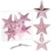 Hviezdičky ružové sada 6ks, vianočné ozdoby