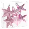 Hviezdičky ružové sada 6ks, vianočné ozdoby