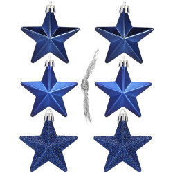 Hviezdičky modré sada 6ks, vianočné ozdoby