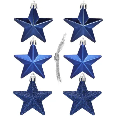 Hviezdičky modré sada 6ks, vianočné ozdoby