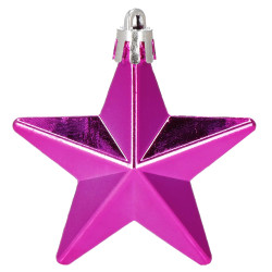 Hviezdičky ružovo-zlaté sada 6ks, vianočné ozdoby