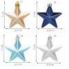 Hviezdičky modro-strieborné sada 6ks, vianočné ozdoby