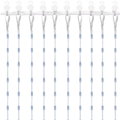 LED Nano záves - 3x3m, 300LED, 8 funkcií, ovládač, IP44, studená biela