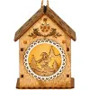 Drevený domček so snehuliakom svietiaci 6,5x9 cm, vianočná ozdoba