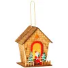 Drevený svietiaci domček 9,5x12,5 cm farebný, vianočná ozdoba