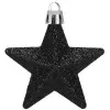 Hviezdičky čierne sada 6ks, vianočné ozdoby