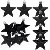 Hviezdičky čierne sada 6ks, vianočné ozdoby