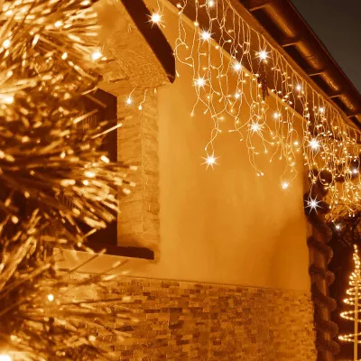 LED kvaple - 14,5m, 300LED, 8 funkcií, ovládač, časovač, IP44, duálna biela