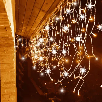 LED kvaple - 14,5m, 300LED, 8 funkcií, ovládač, časovač, IP44, duálna biela