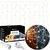 LED kvaple - 14,5m, 300LED, 8 funkcií, ovládač, časovač, IP44, duálna biela