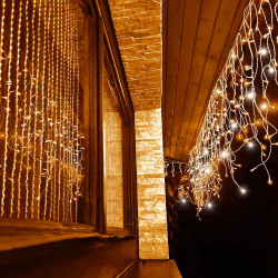 LED kvaple - 22,5m, 500LED, 8 funkcií, ovládač, časovač, IP44, duálna biela