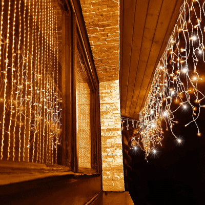 LED kvaple - 22,5m, 500LED, 8 funkcií, ovládač, časovač, IP44, duálna biela