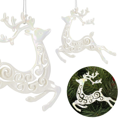 Sob so zdobením 11cm biela perleť, vianočná ozdoba