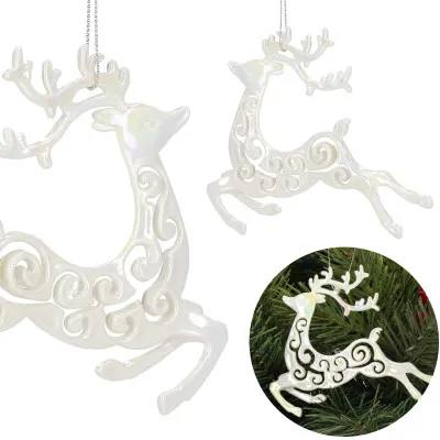 Sob so zdobením 11cm biela perleť, vianočná ozdoba