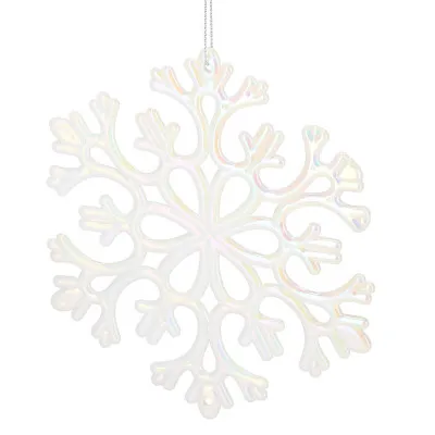Snehová vločka 15cm biela perleť, vianočná ozdoba