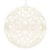 Guľa s ornamentami 9cm biela perleť, vianočná ozdoba