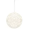 Guľa s ornamentami 9cm biela perleť, vianočná ozdoba