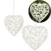 Srdiečko s ornamentmi 9cm biela perleť, vianočná ozdoba