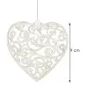 Srdiečko s ornamentmi 9cm biela perleť, vianočná ozdoba