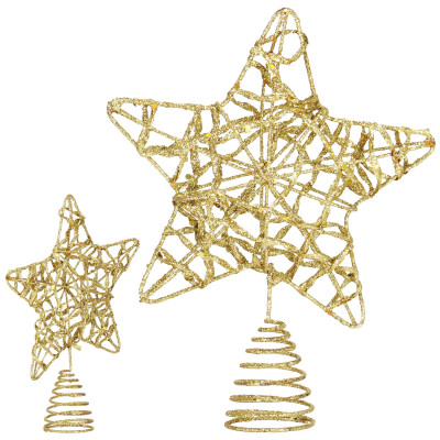 Hviezda na stromček 27cm zlatá, vianočná ozdoba