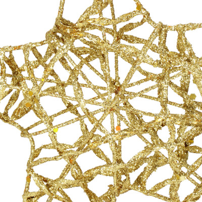 Hviezda na stromček 27cm zlatá, vianočná ozdoba