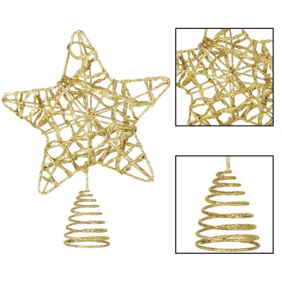 Hviezda na stromček 27cm zlatá, vianočná ozdoba