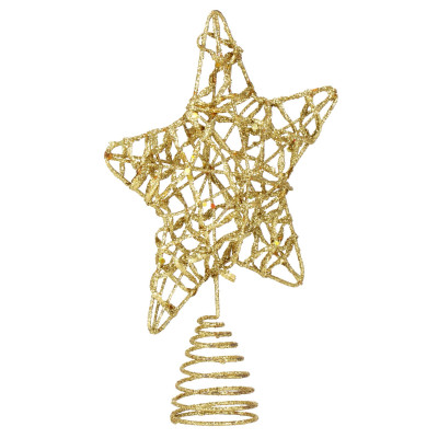 Hviezda na stromček 27cm zlatá, vianočná ozdoba