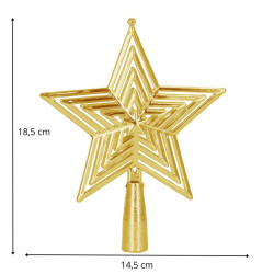Hviezda na stromček 18,5 cm zlatá, vianočná ozdoba