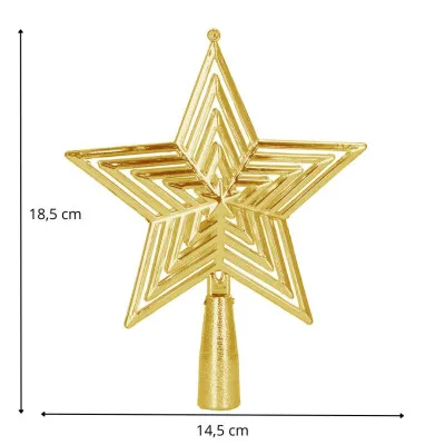 Hviezda na stromček 18,5 cm zlatá, vianočná ozdoba