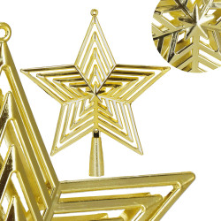 Hviezda na stromček 23cm zlatá, vianočná ozdoba