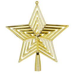 Hviezda na stromček 23cm zlatá, vianočná ozdoba