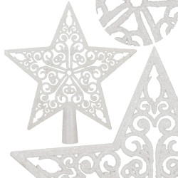 Hviezda na stromček 22cm biela, vianočná ozdoba
