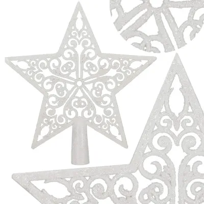 Hviezda na stromček 22cm biela, vianočná ozdoba