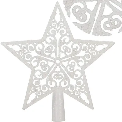 Hviezda na stromček 22cm biela, vianočná ozdoba