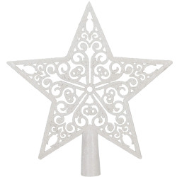 Hviezda na stromček 22cm biela, vianočná ozdoba