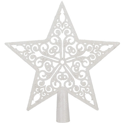 Hviezda na stromček 22cm biela, vianočná ozdoba