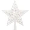 Hviezda na stromček 23cm trblietavá biela, vianočná ozdoba
