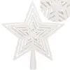 Hviezda na stromček 23cm trblietavá biela, vianočná ozdoba