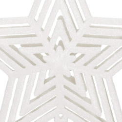 Hviezda na stromček 23cm trblietavá biela, vianočná ozdoba