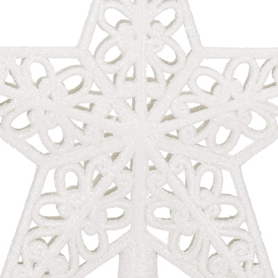 Hviezda na stromček 21cm biela, vianočná ozdoba