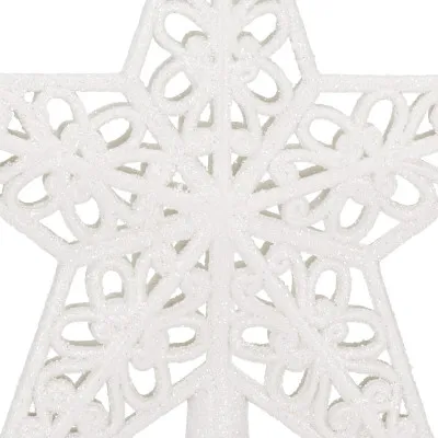 Hviezda na stromček 21cm biela, vianočná ozdoba