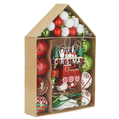 Maxi 74 dielna sada vianočných ozdôb farebná