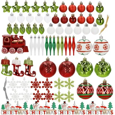 Maxi 74 dielna sada vianočných ozdôb farebná