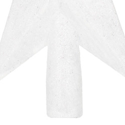 Hviezda na stromček 15cm trblietavá biela, vianočná ozdoba