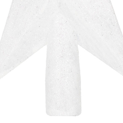 Hviezda na stromček 15cm trblietavá biela, vianočná ozdoba