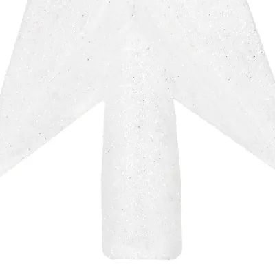 Hviezda na stromček 15cm trblietavá biela, vianočná ozdoba