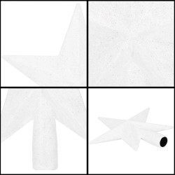 Hviezda na stromček 15cm trblietavá biela, vianočná ozdoba