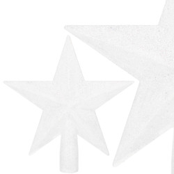 Hviezda na stromček 15cm trblietavá biela, vianočná ozdoba