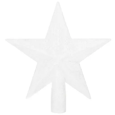 Hviezda na stromček 15cm trblietavá biela, vianočná ozdoba